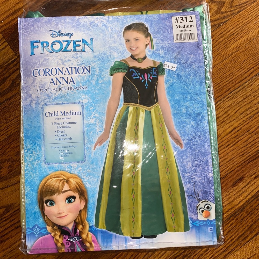 Frozen Anna Coronation Fancy Dress Costume Sz M (8-10)
